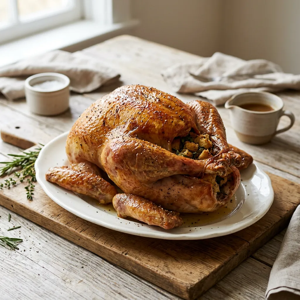 Finished Beer-Basted Turkey Recipe dish