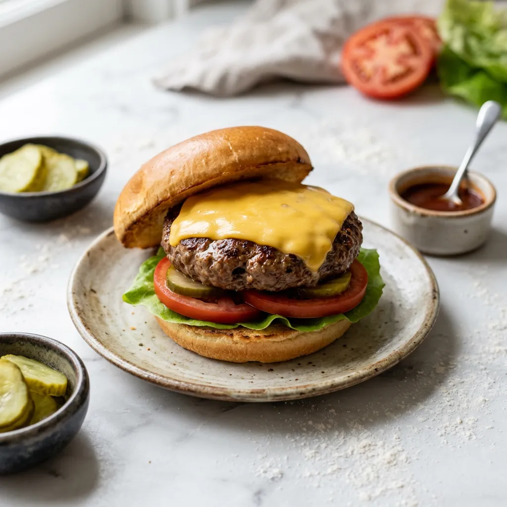 Finished Best Baked Hamburgers dish
