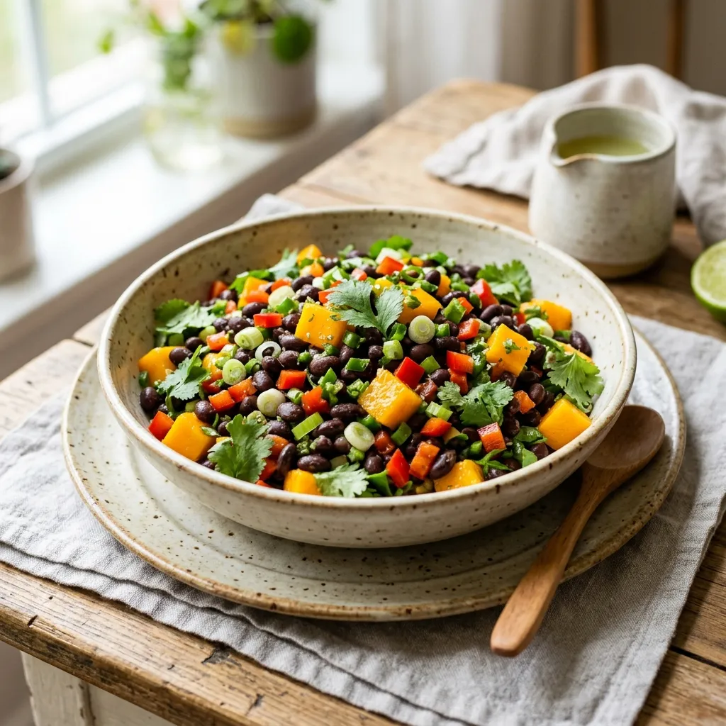 Finished Black Bean and Mango Salad dish