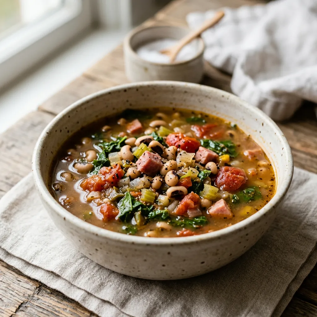 Black-Eyed Peas and Greens Soup