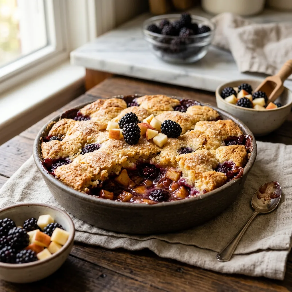 Blackberry and Apple Cobbler