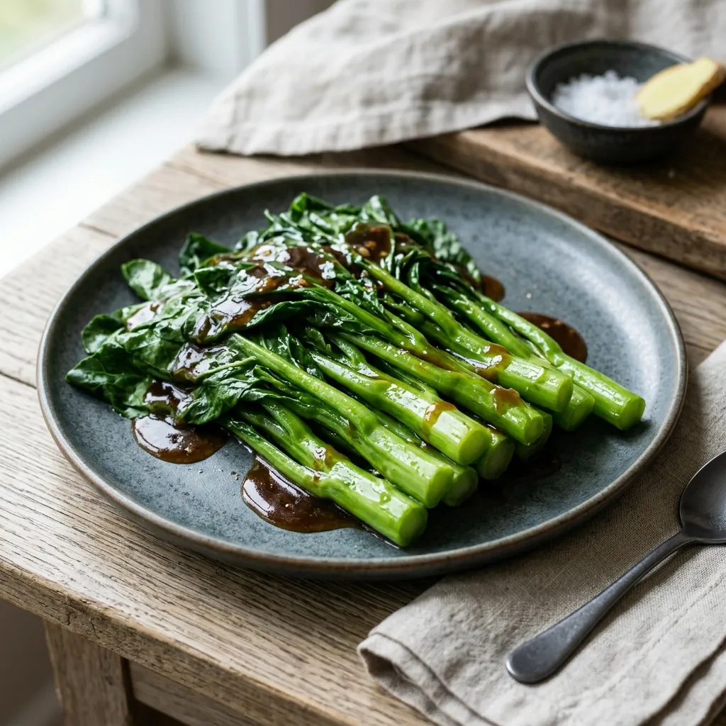 Blanched Chinese Broccoli With Oyster Sauce