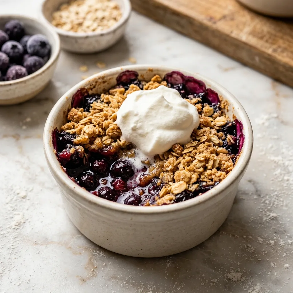 Blueberry Crumble Mug Pie