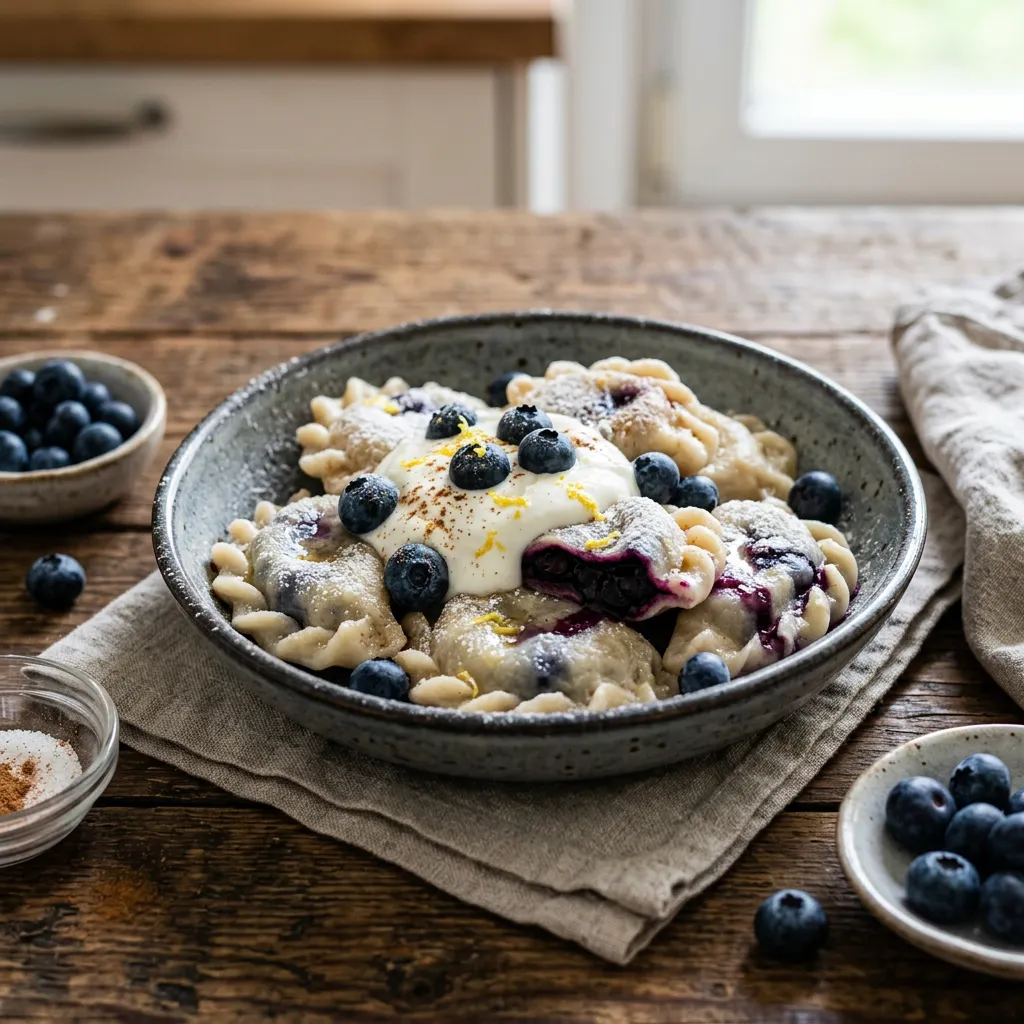 Blueberry-Filled Pierogi