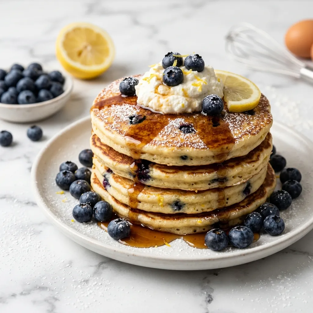 Blueberry Lemon Ricotta Pancakes