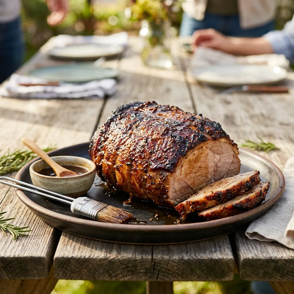 Bourbon Rotisserie Pork Roast