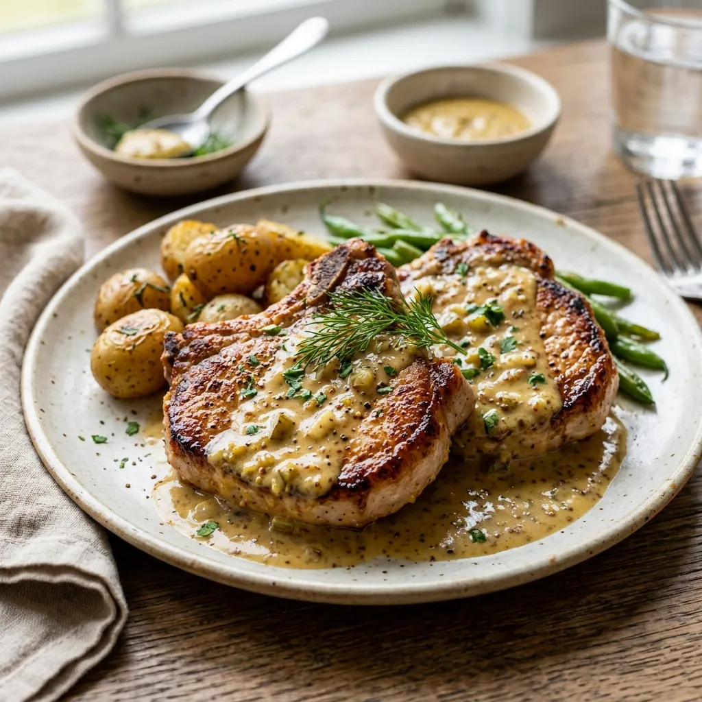 Braised Butterflied Pork Chops