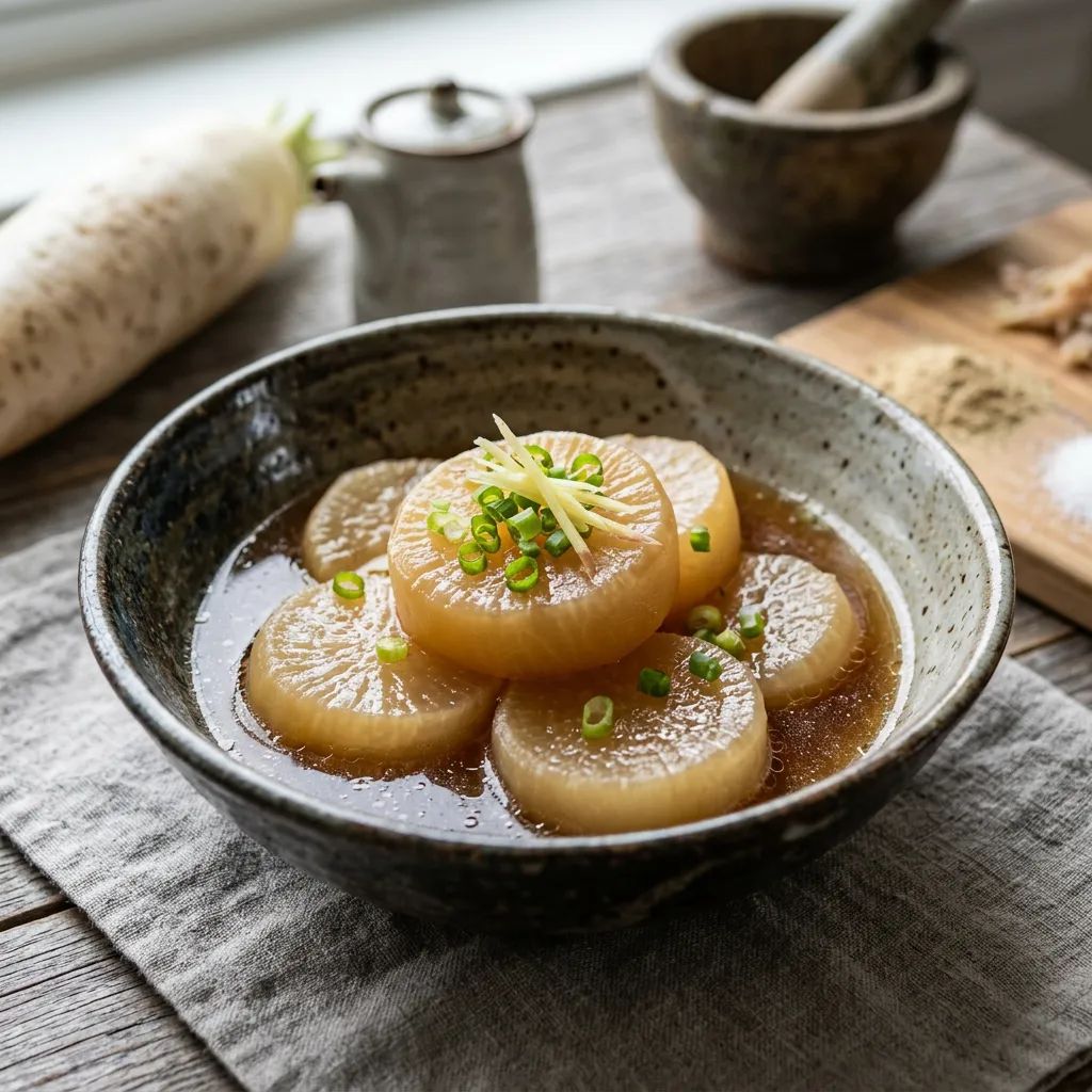 Braised Daikon Radish Daikon no Nimono