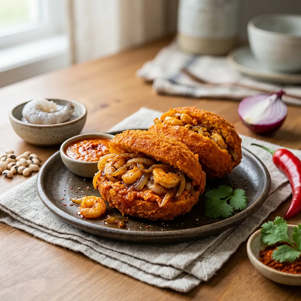 Brazilian Black-Eyed Pea and Shrimp Fritters: Acarajé