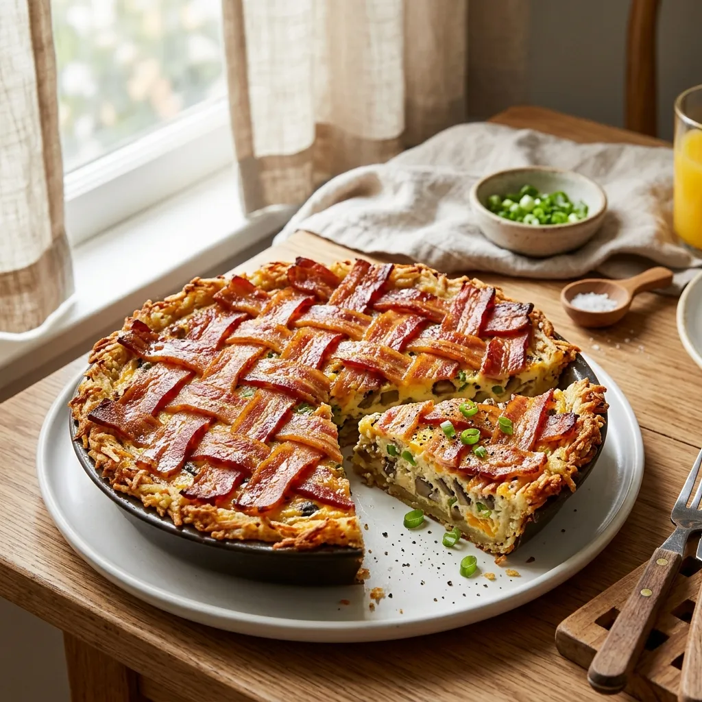 Breakfast Pie With a Hash Brown Crust