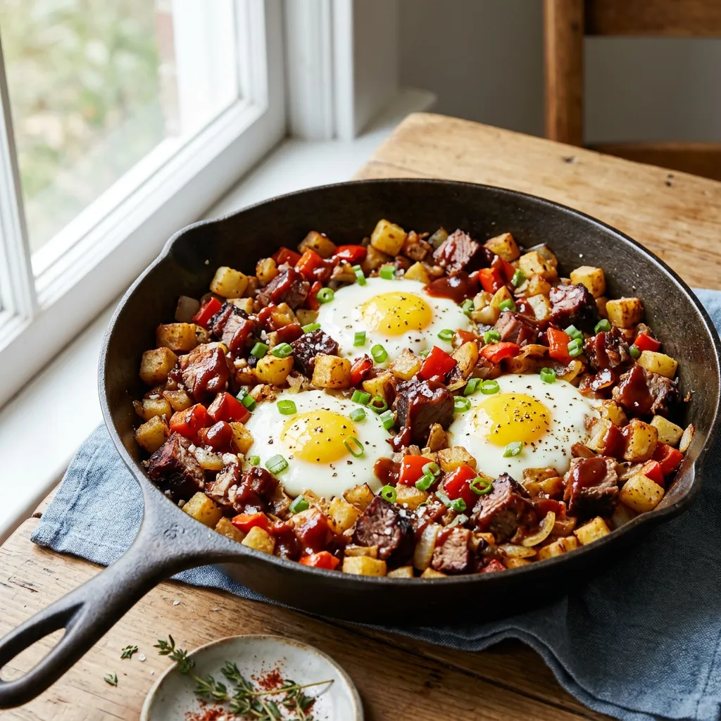 Brisket Hash and Eggs