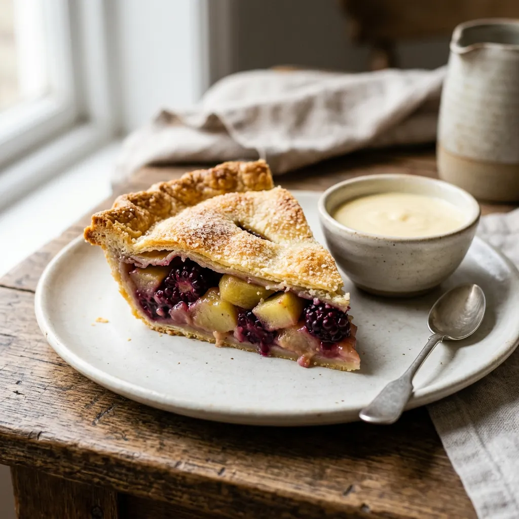 British Apple and Blackberry Pie