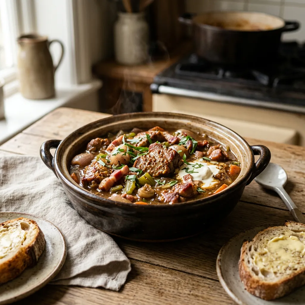 British Pork and Cider Casserole Recipe