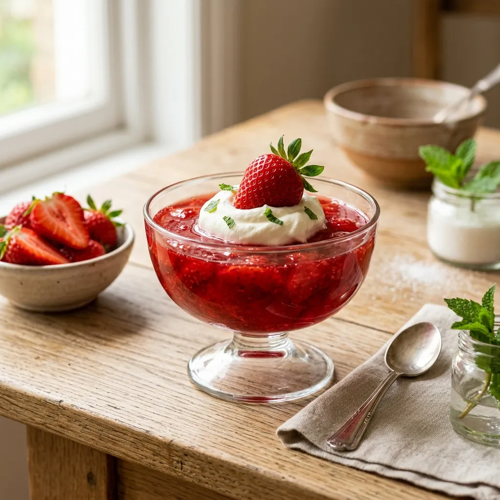 British Strawberry Jelly (Jell-O)