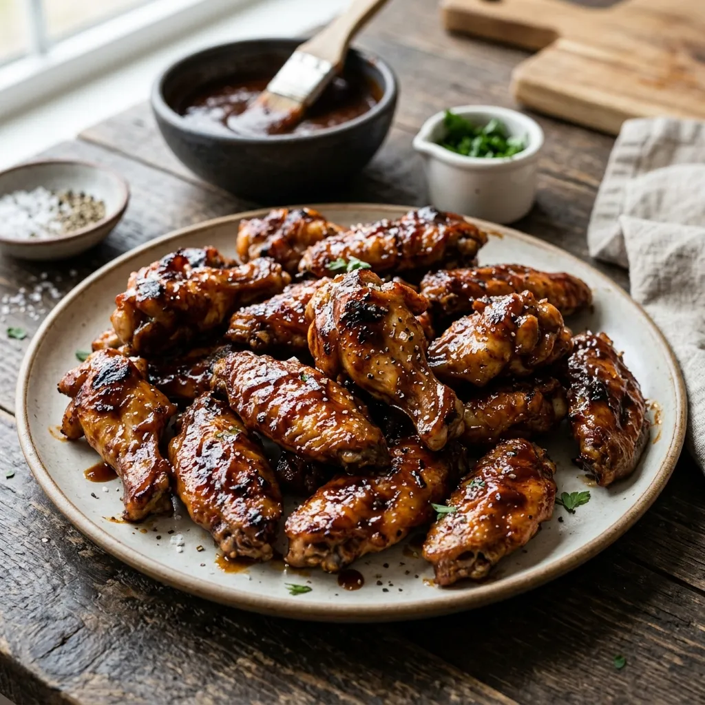 Broiled Chicken Wings With Barbecue Sauce