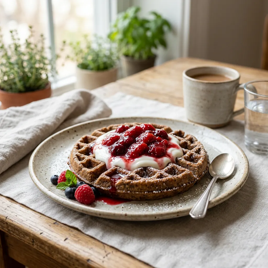 Buckwheat Waffles With Strawberry Compote Recipe