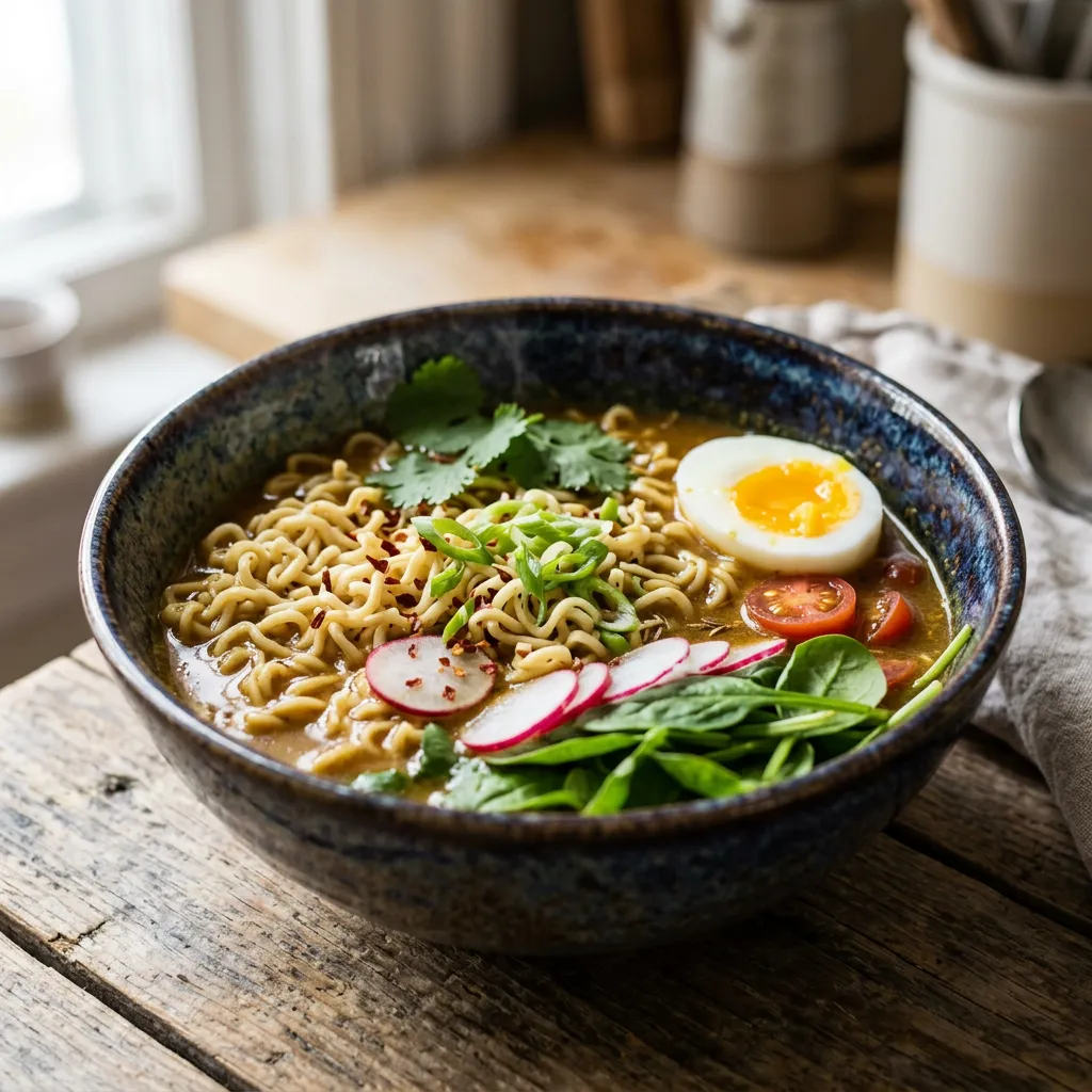 Budget-Friendly Vegetarian Ramen With Curry