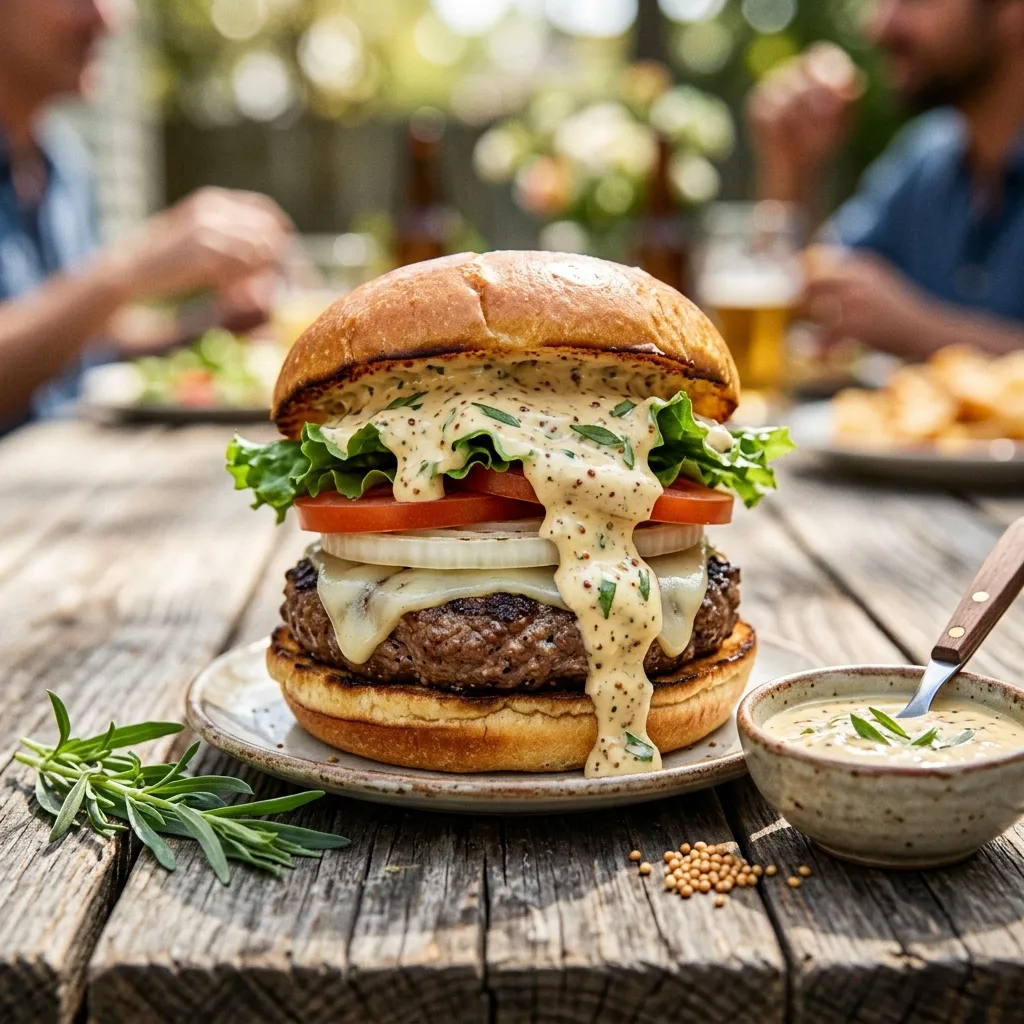 Burgers With Honey Dijon Sauce