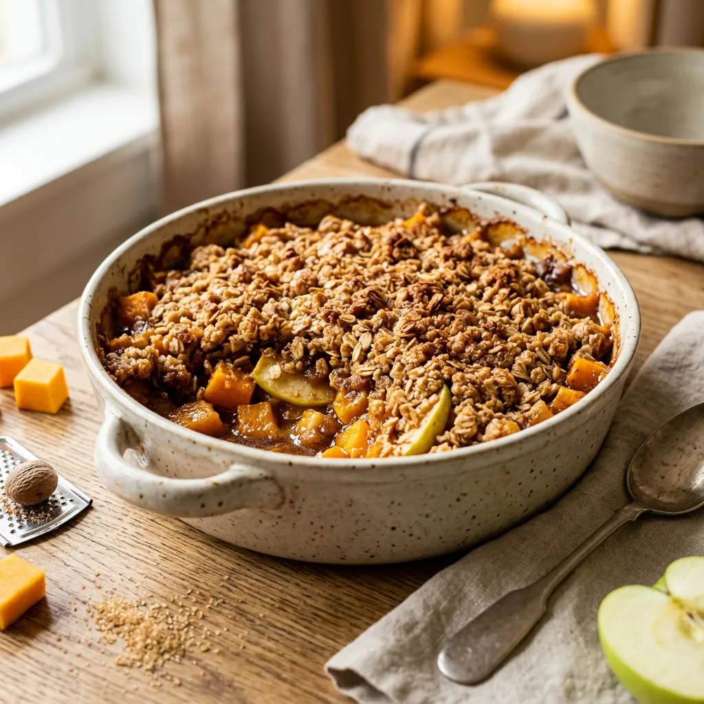 Butternut Squash and Apple Casserole With Crumb Topping Recipe
