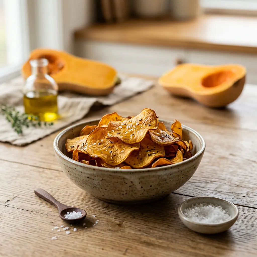 Butternut Squash Chips Baked in the Oven