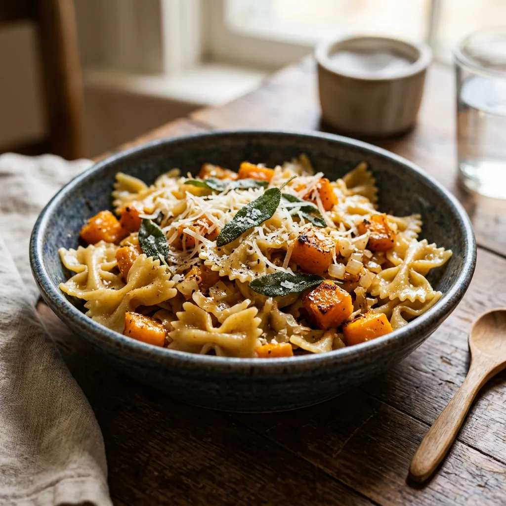 Butternut Squash With Pasta and Sage Recipe