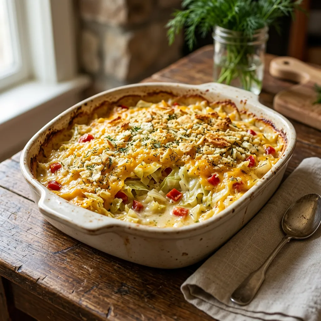 Cabbage au Gratin With Cheddar Cheese
