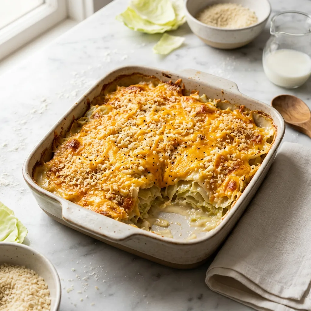 Cabbage Casserole With Cheddar Cheese