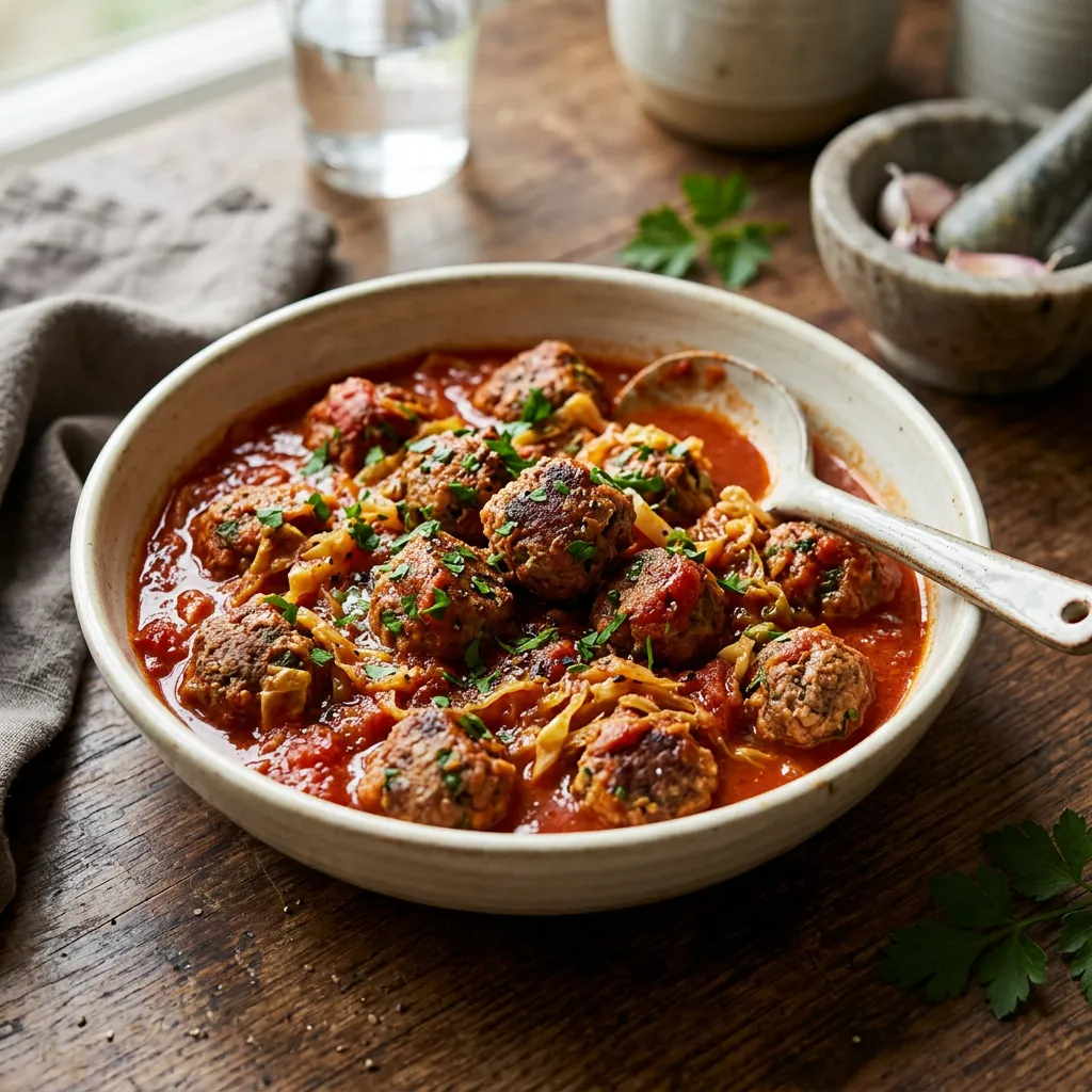 Cabbage With Meatballs Recipe