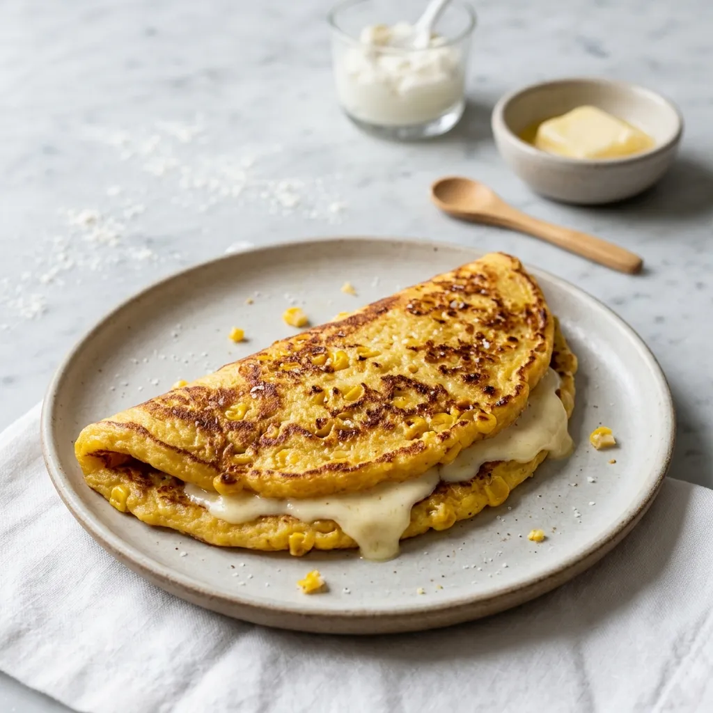 Finished Cachapas: Venezuelan Corn Cake dish
