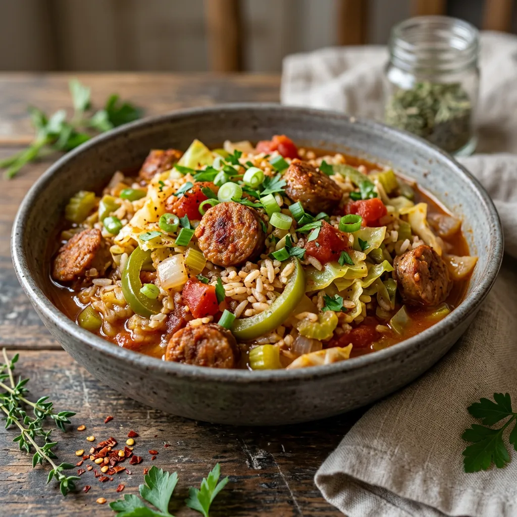 Cajun Cabbage Jambalaya