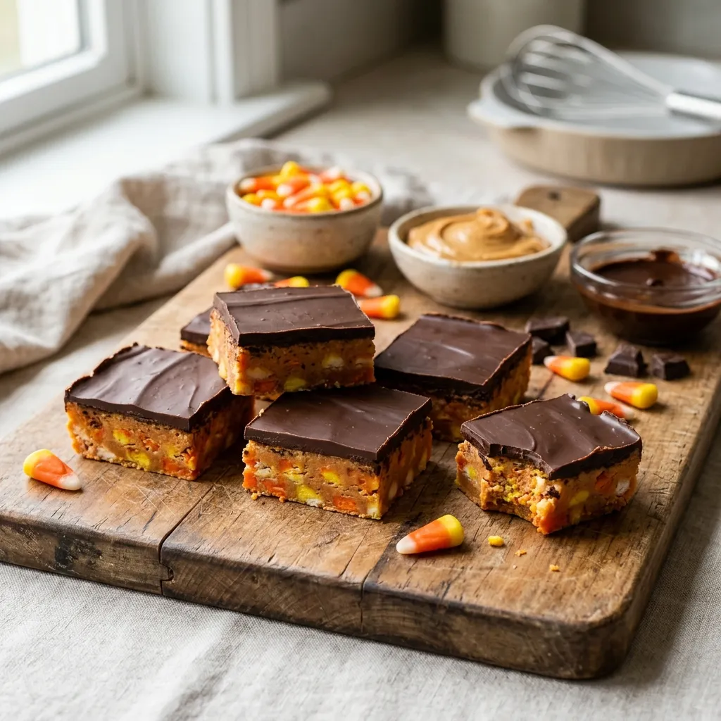 Candy Corn Peanut Butter Bars
