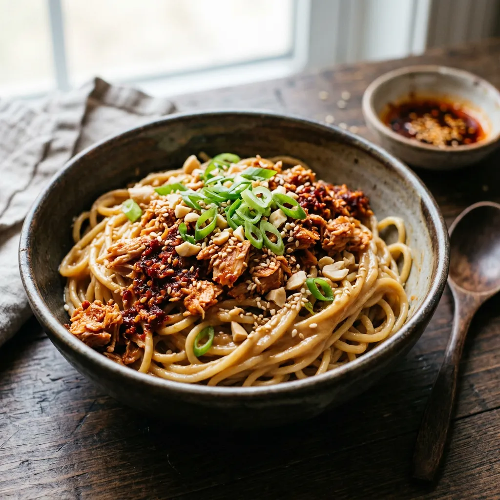 Canned Tuna Dan Dan Noodles Recipe