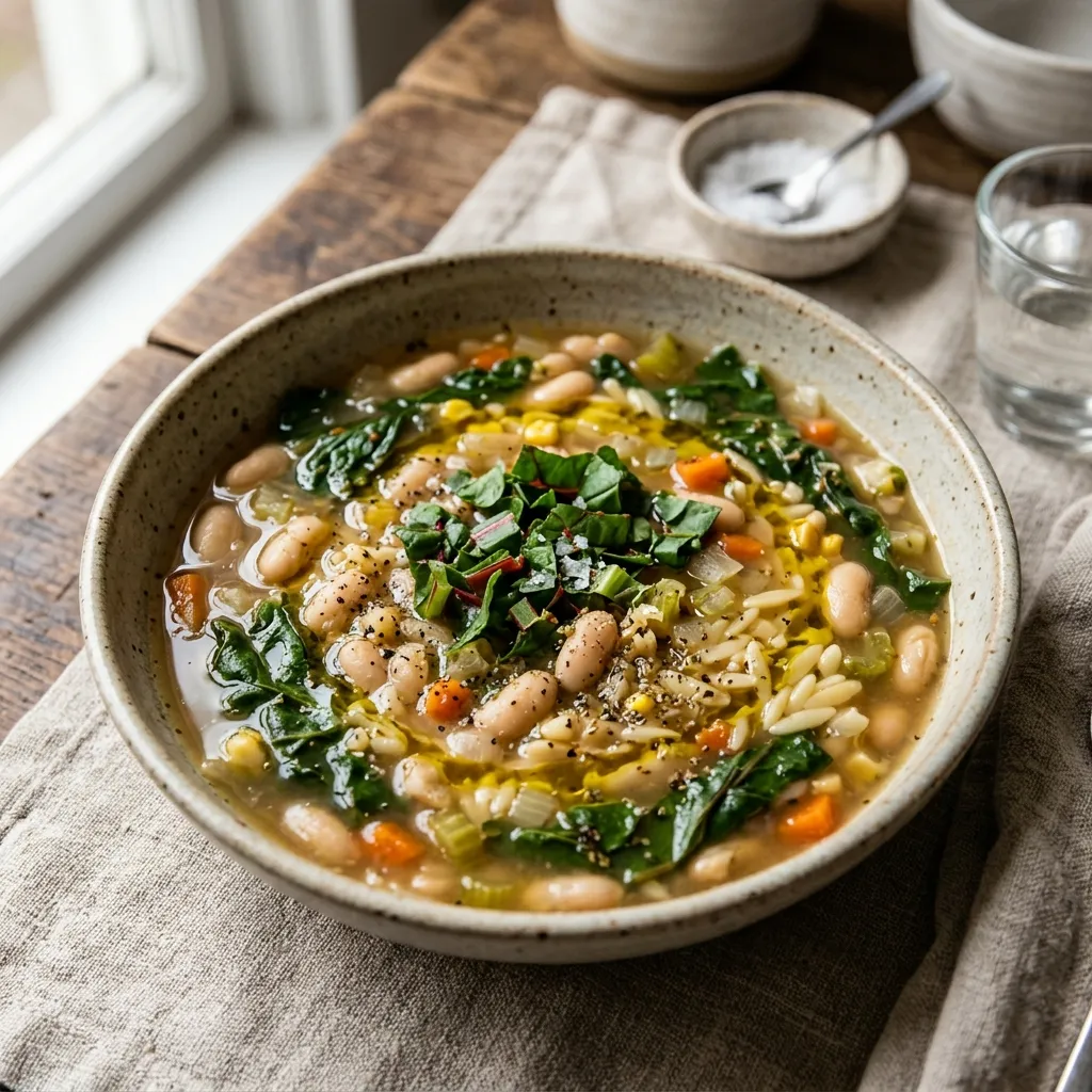 Cannellini White Bean Soup With Swiss Chard