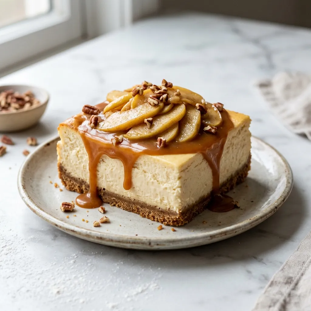 Finished Caramel Apple Cheesecake dish
