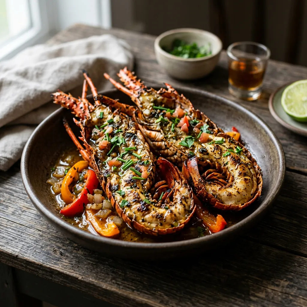 Caribbean Lobster with Rum-Jerk Butter