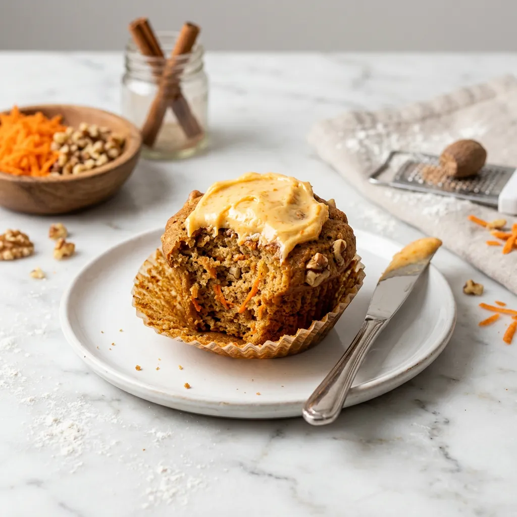 Carrot Muffins With Walnuts and Cream Cheese Spread Recipe