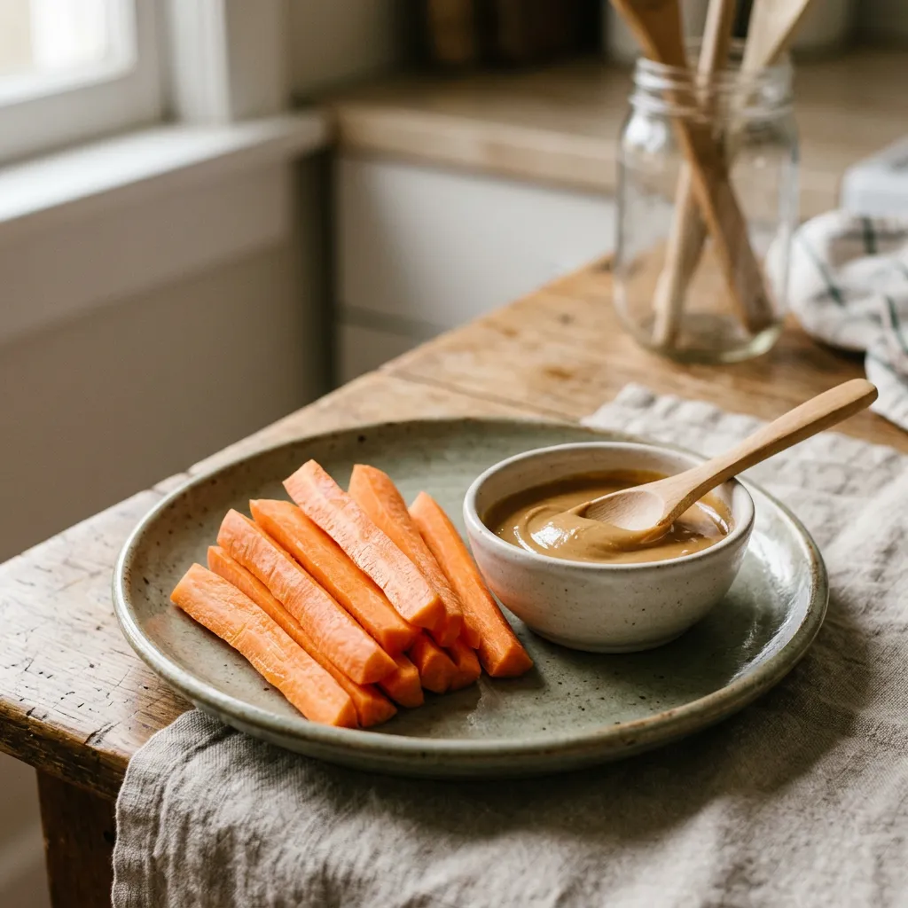 Carrot Sticks With Peanut Butter
