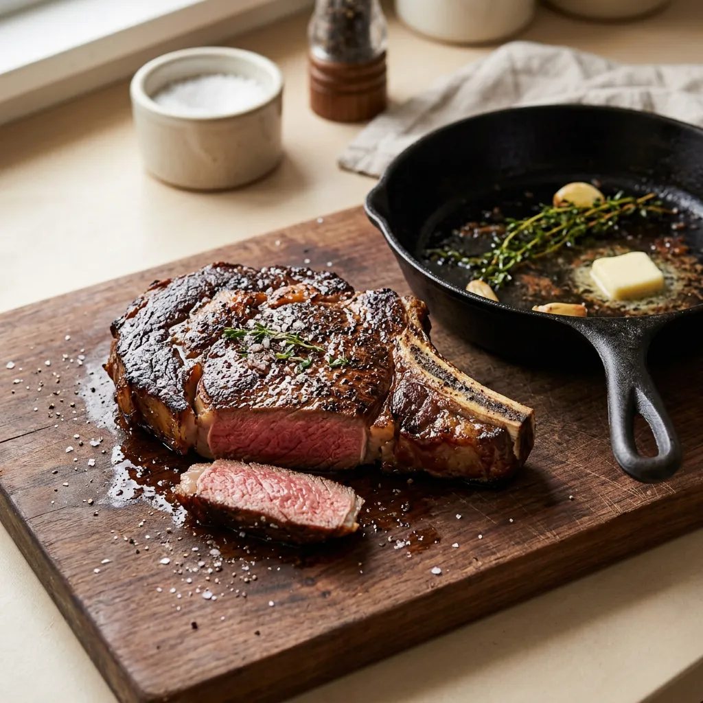 Finished Cast Iron Steak dish