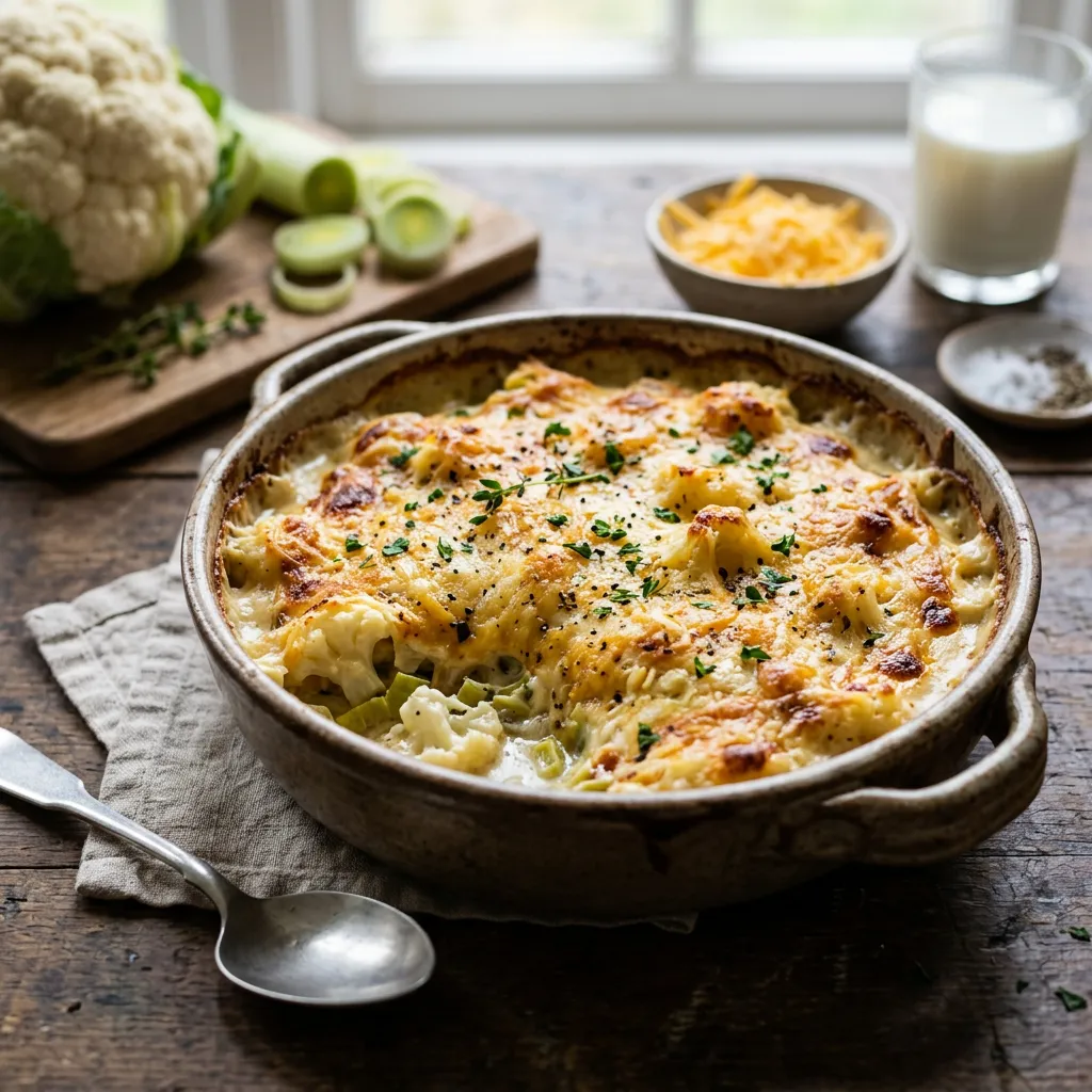 Cauliflower Cheese With Leeks