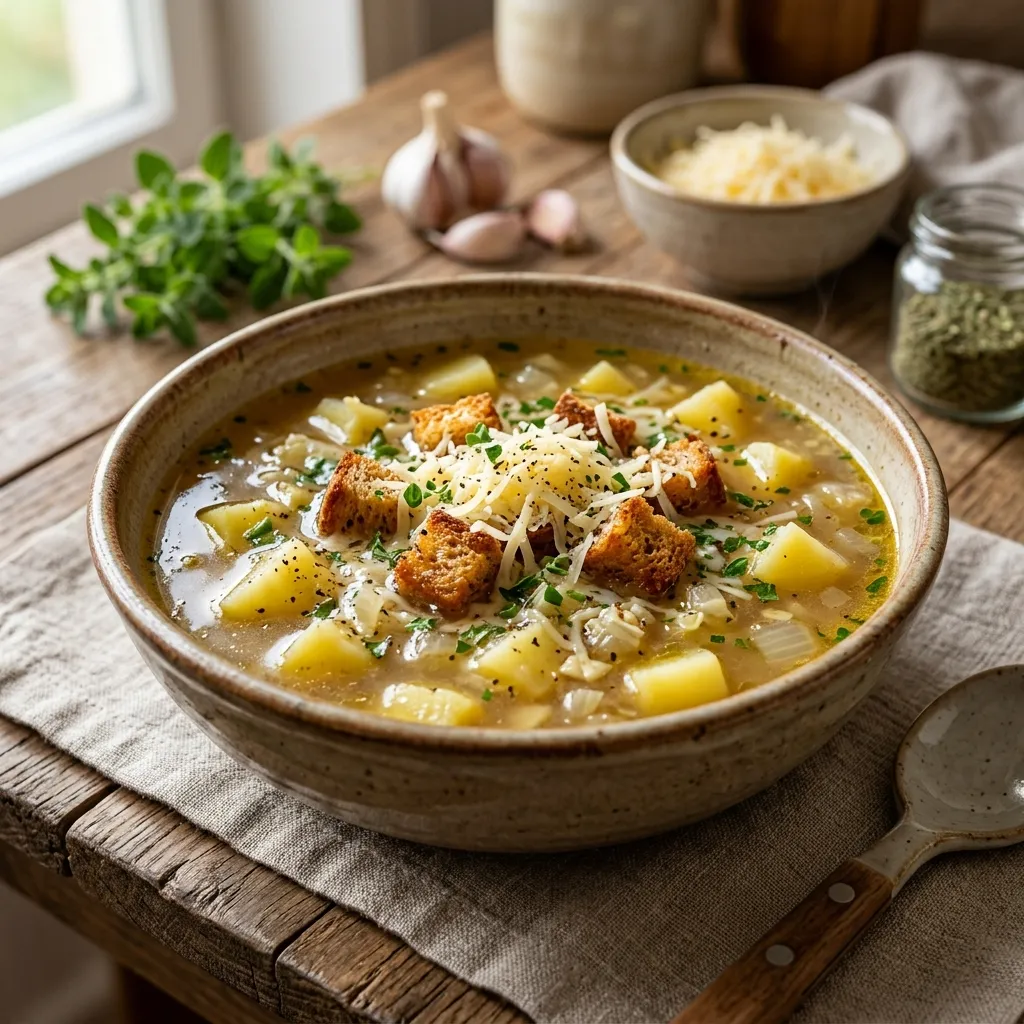 Česnečka (Czech Garlic Soup)