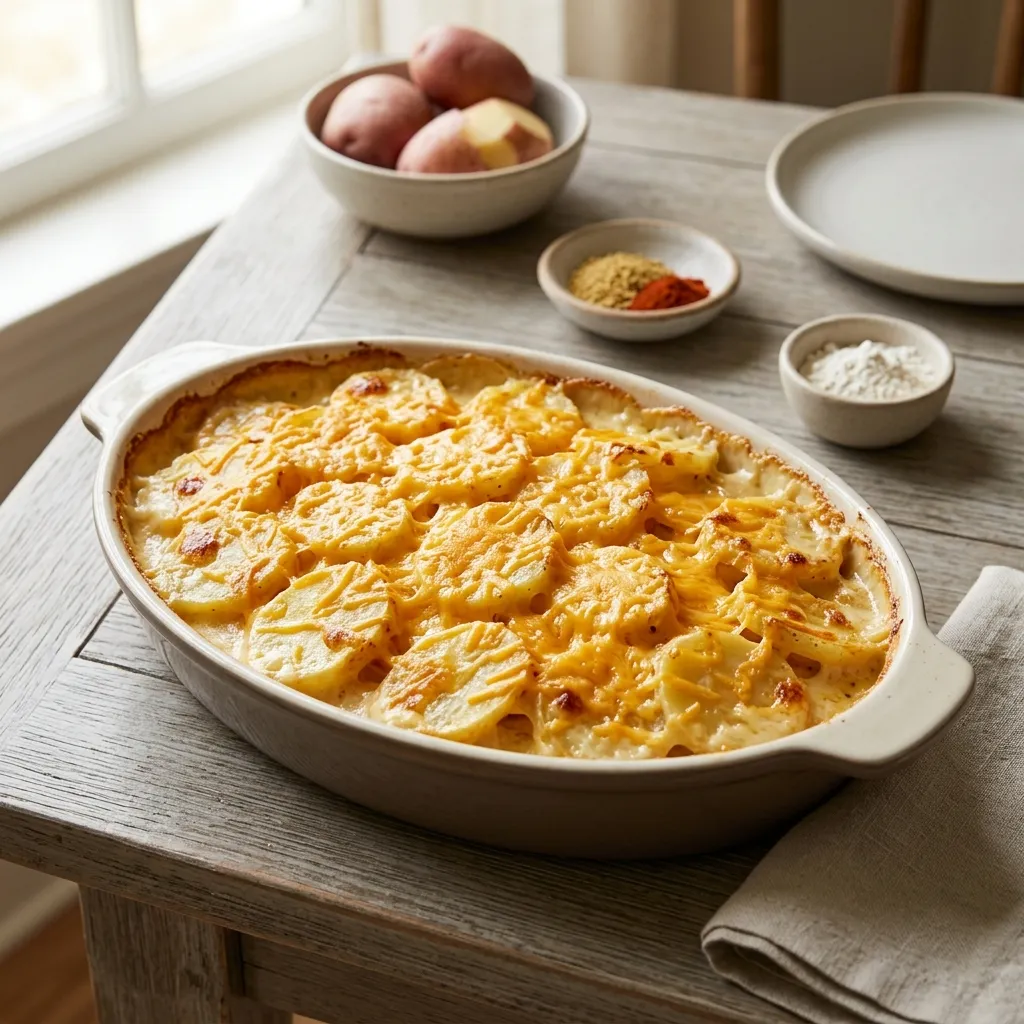 Cheddar Cheese Scalloped Potatoes