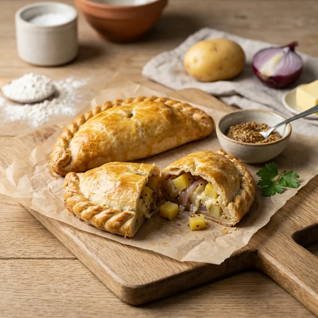 Cheese, Onion, and Potato Filled Pasty Recipe