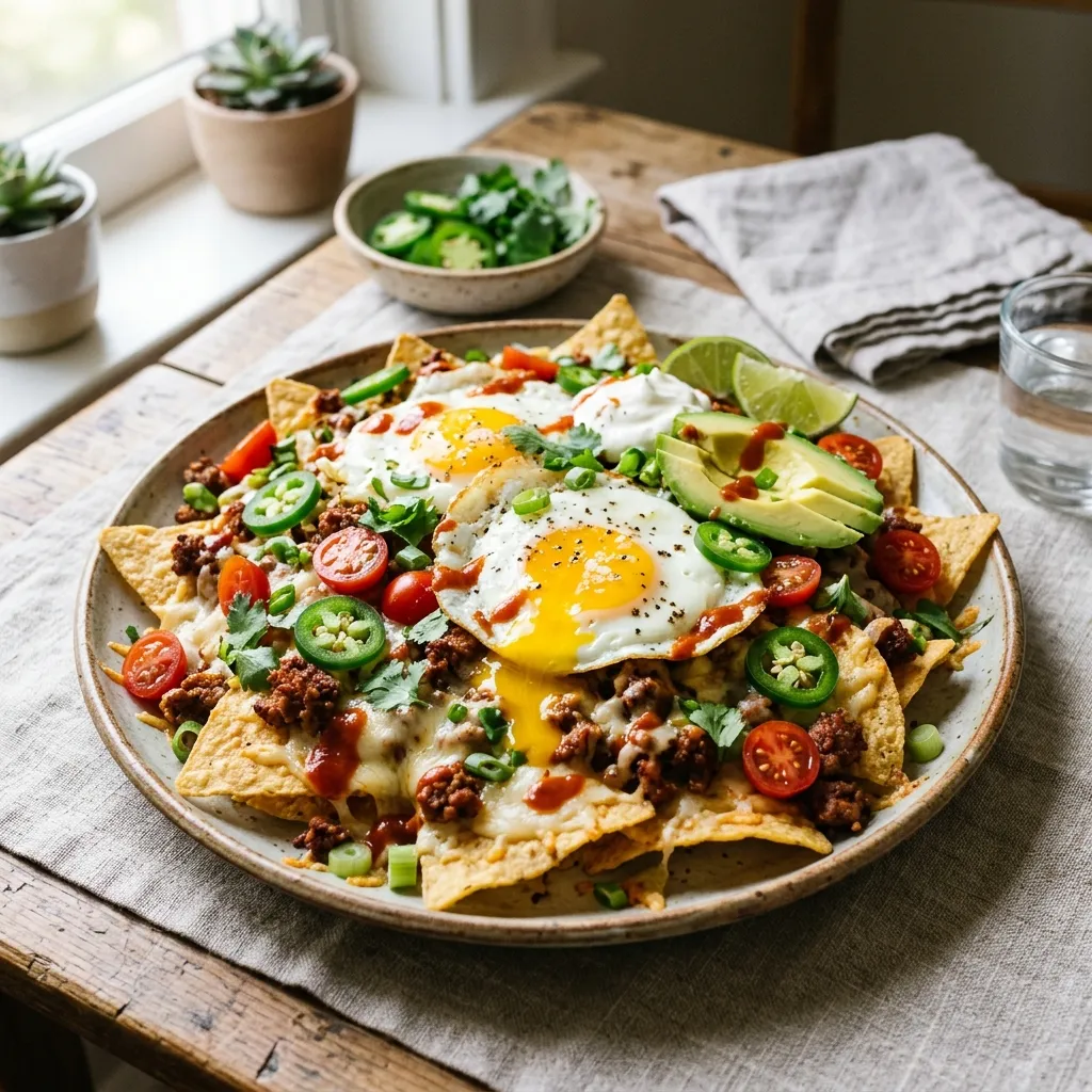 Cheesy Chorizo Breakfast Nachos Recipe