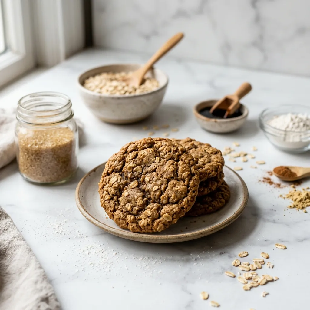 Chewy Oatmeal Molasses Cookies