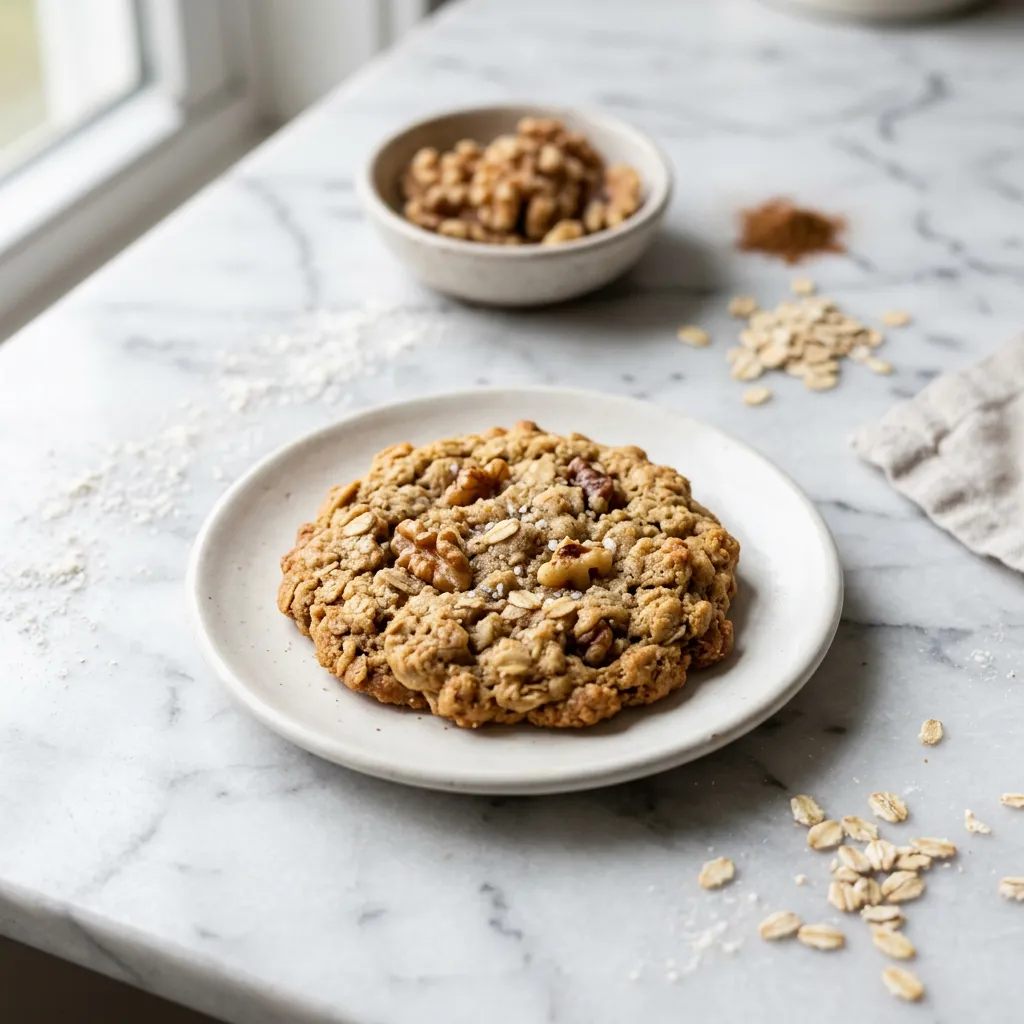 Chewy Oatmeal Walnut Cookies