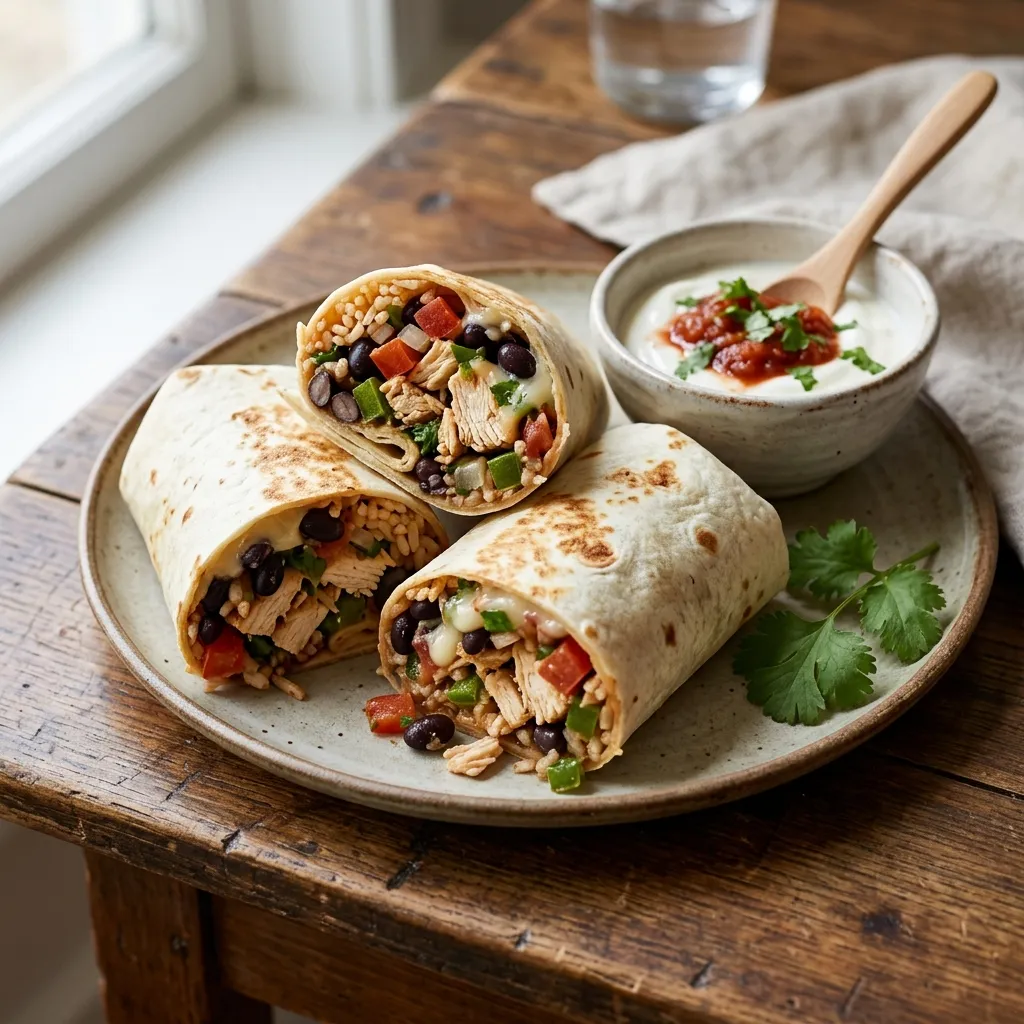 Chicken and Black Bean Burritos