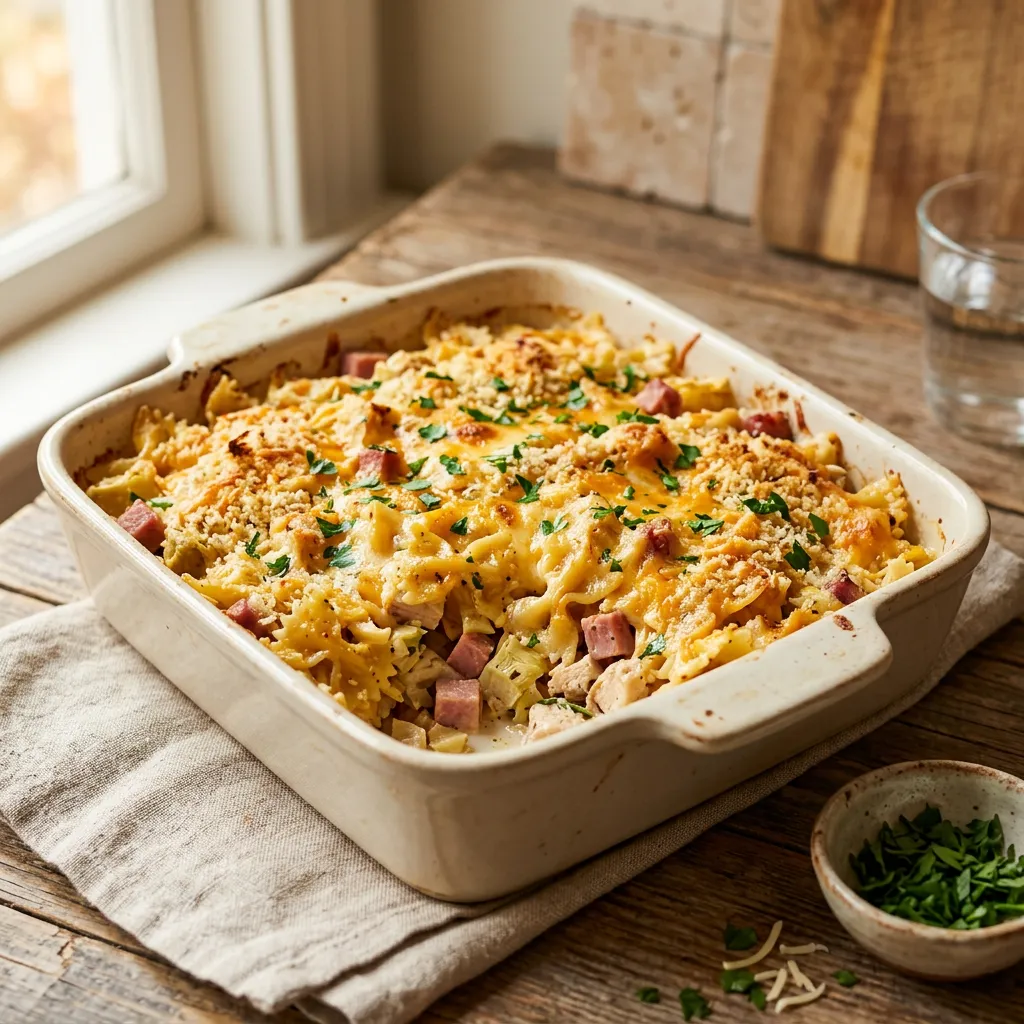 Chicken and Ham Pasta Bake Recipe