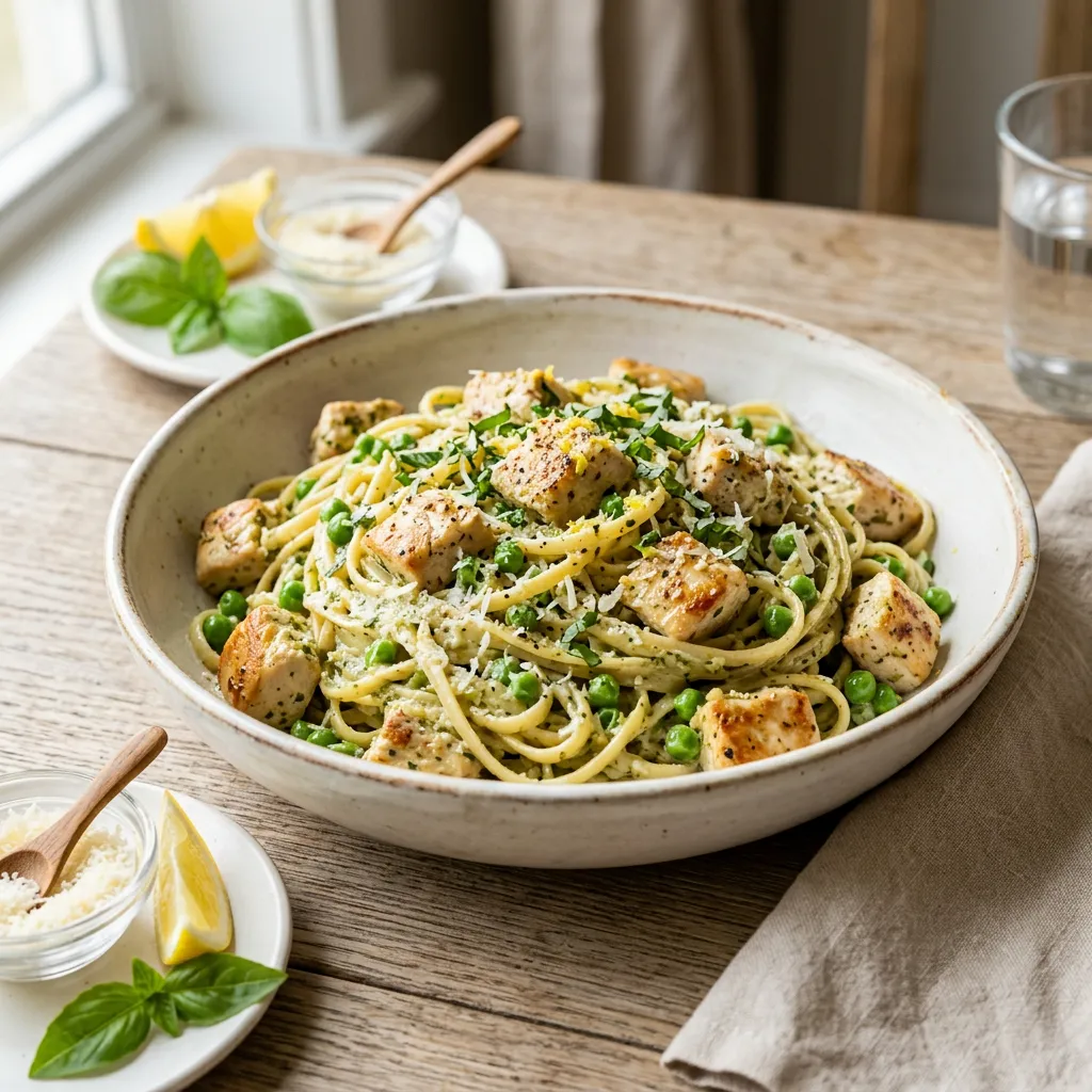 Chicken and Pasta With Lemon Pesto
