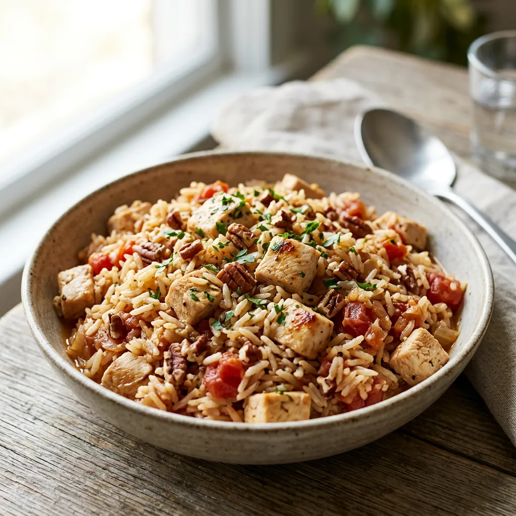 Finished Chicken and Rice Pilaf dish