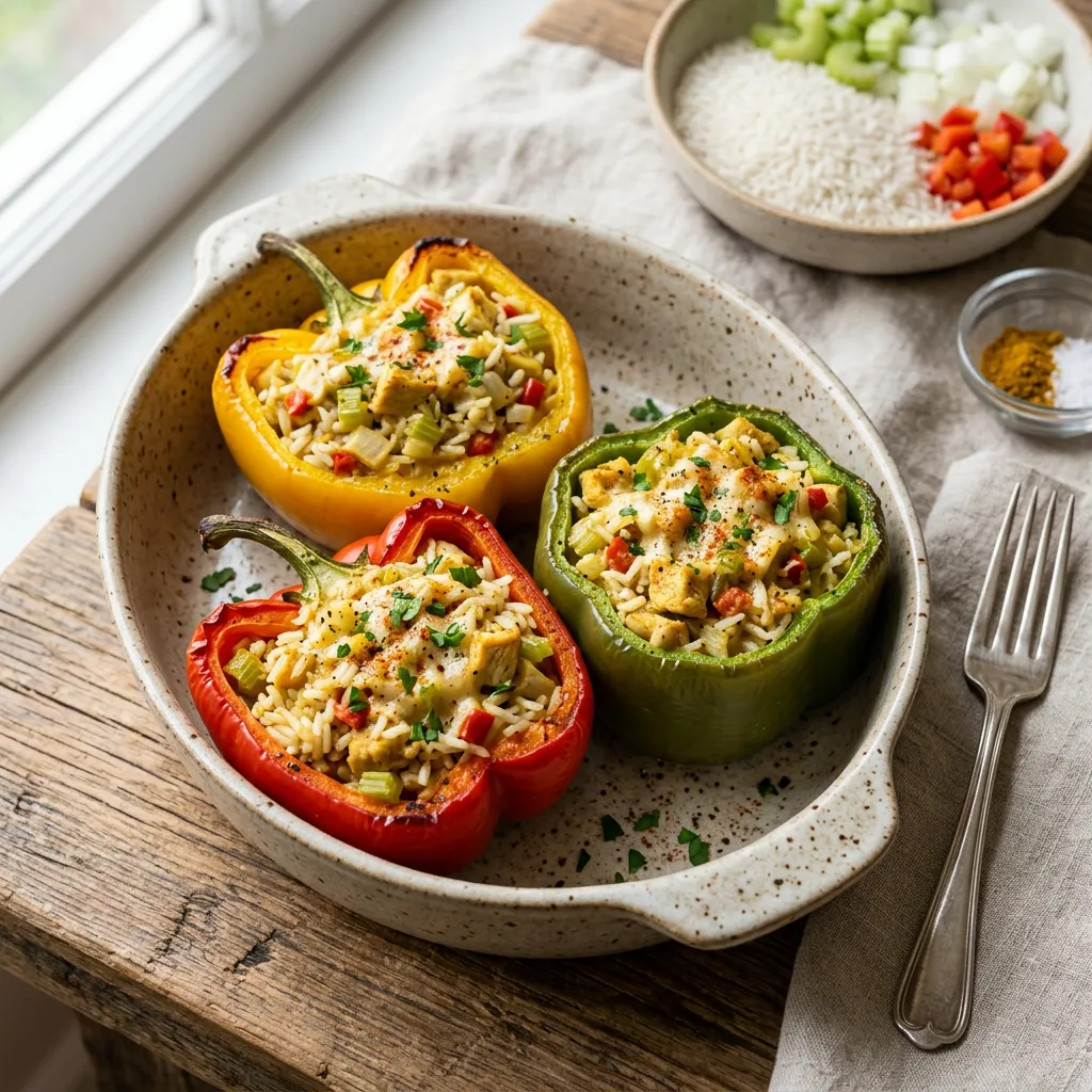 Chicken and Rice Stuffed Peppers